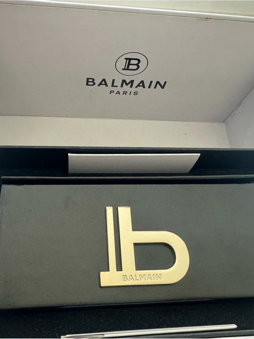 Balmain Men’s Black and Gold Sunglasses with Signature Accents